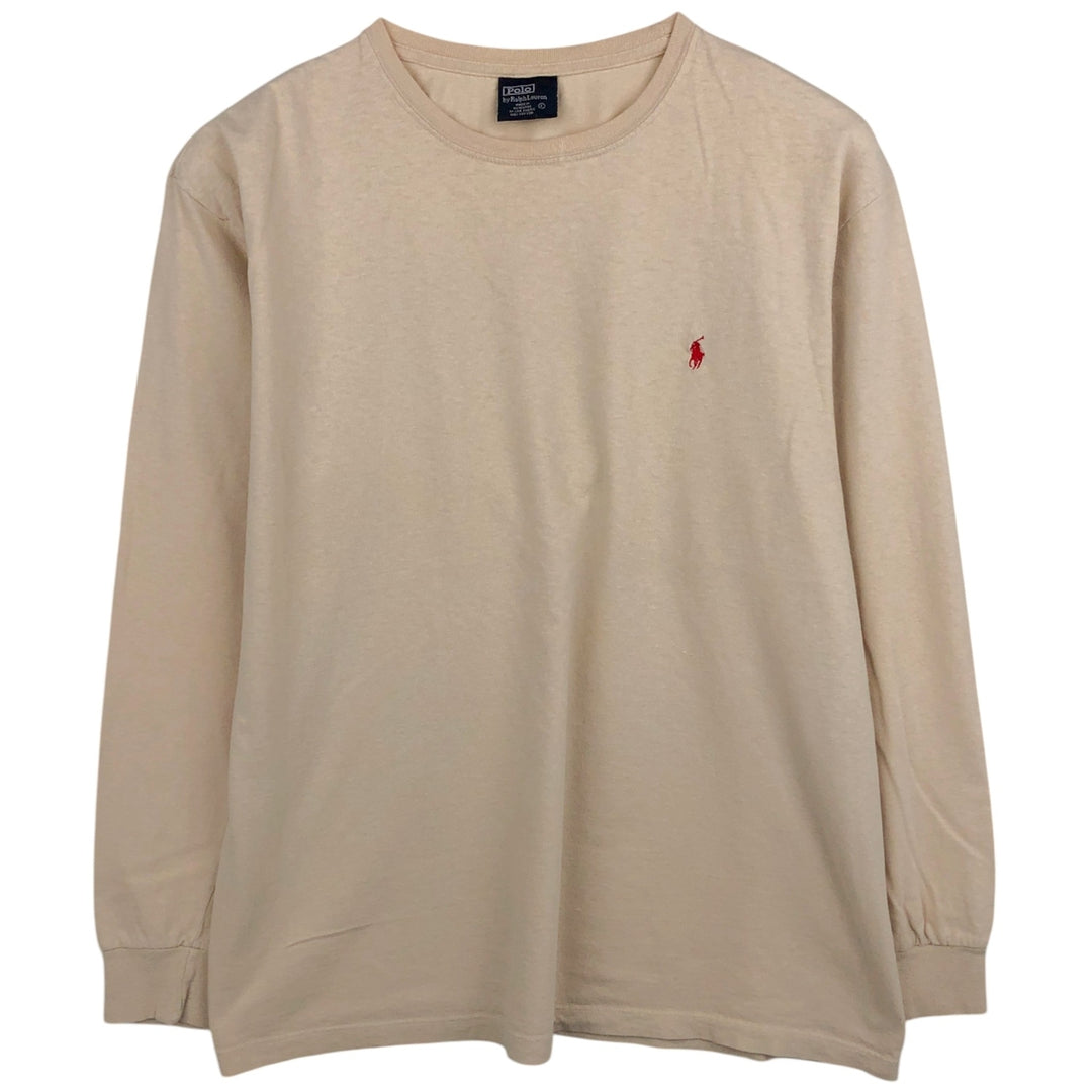 Ralph Lauren POLO by Ralph Lauren long-sleeved T-shirt, men's size L cotton Beige type Vintage Second Hand