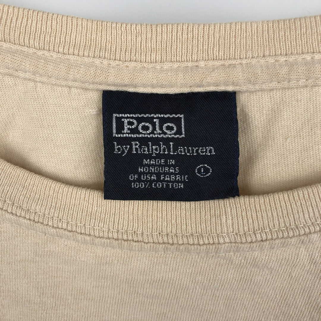 Ralph Lauren POLO by Ralph Lauren long-sleeved T-shirt, men's size L cotton Beige type Vintage Second Hand