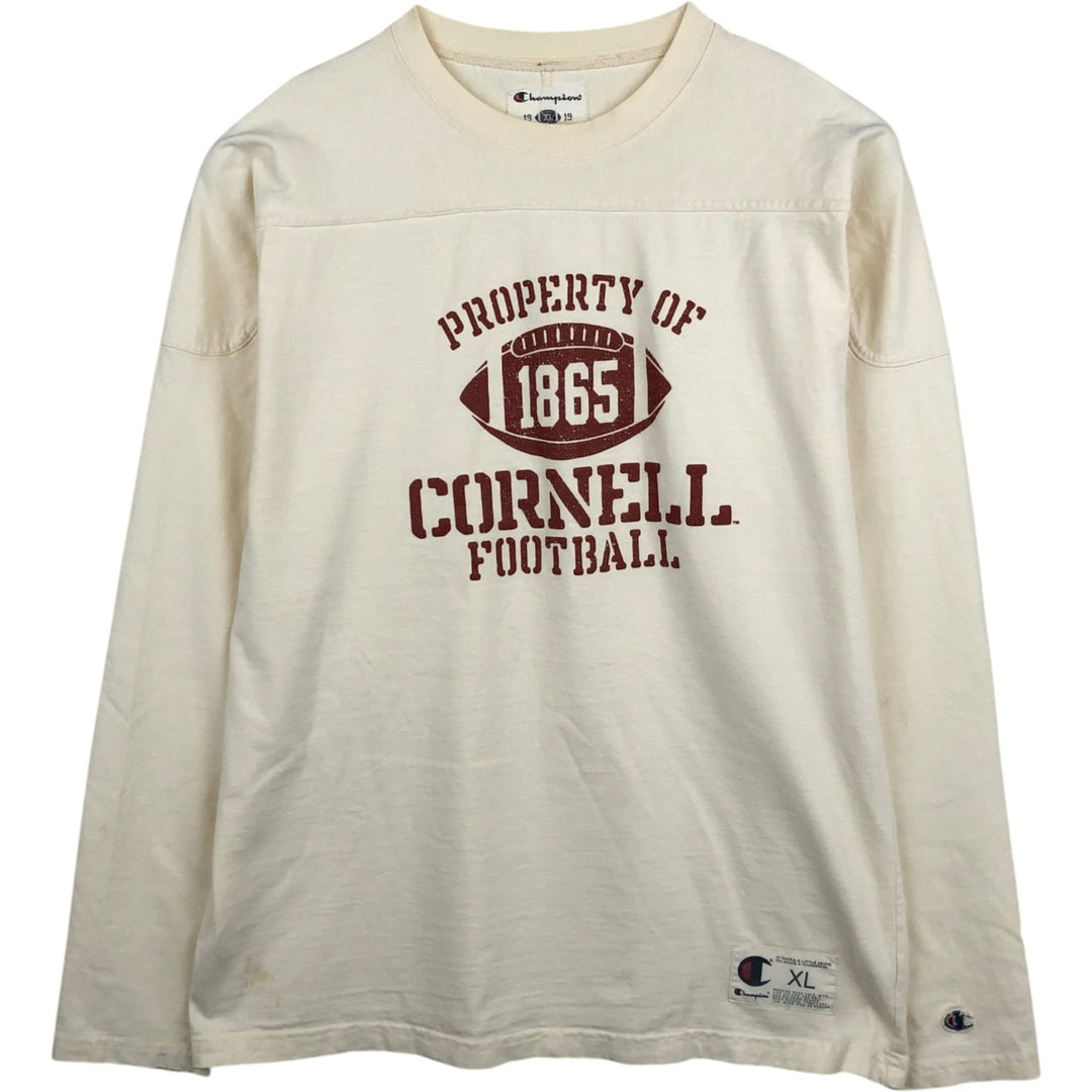 Champion Cornell College Football T-Shirt, Men's Size XL cotton unbleached Vintage Second Hand