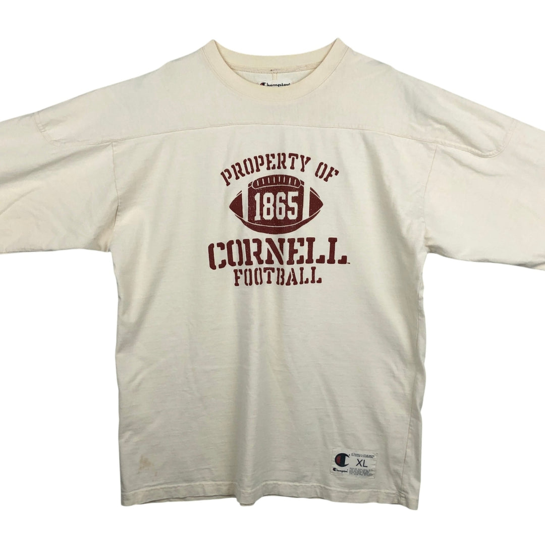 Champion Cornell College Football T-Shirt, Men's Size XL cotton unbleached Vintage Second Hand