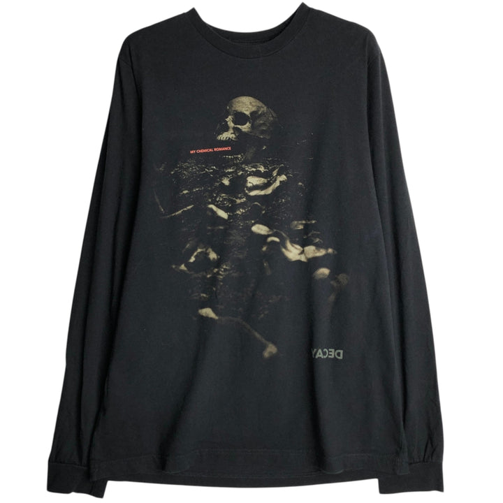 MY CHEMICAL ROMANCE Skull Pattern Long-Sleeve Band T-Shirt (Men's Size L) cotton black type Vintage Second Hand