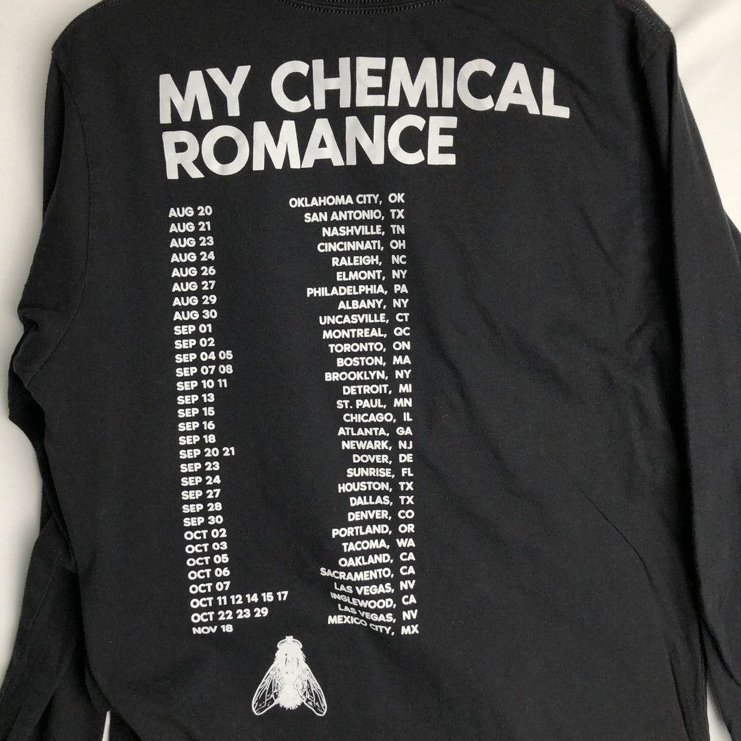 MY CHEMICAL ROMANCE Skull Pattern Long-Sleeve Band T-Shirt (Men's Size L) cotton black type Vintage Second Hand