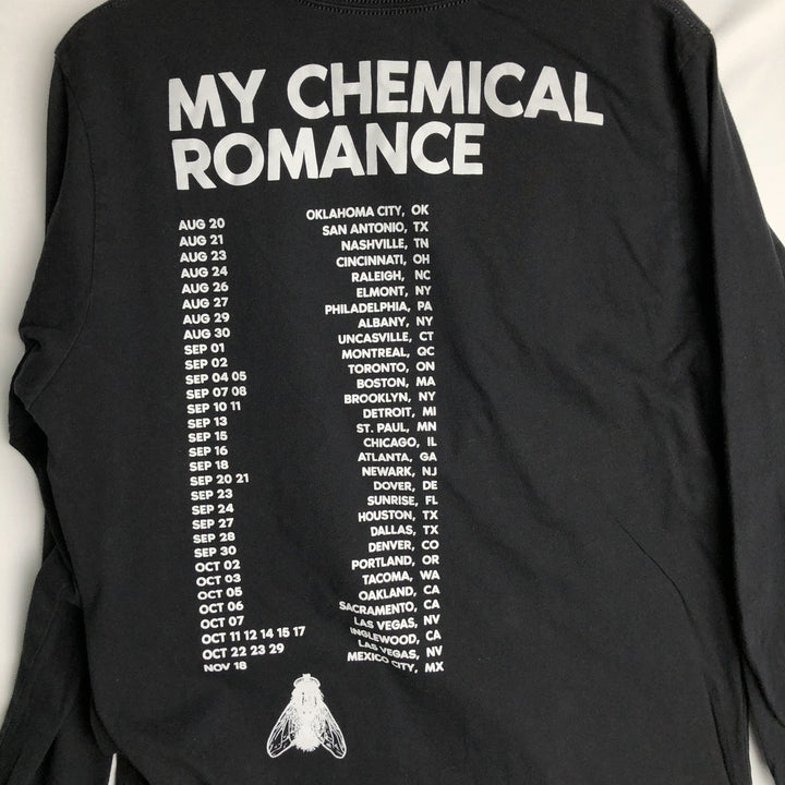 MY CHEMICAL ROMANCE Skull Pattern Long-Sleeve Band T-Shirt (Men's Size L) cotton black type Vintage Second Hand