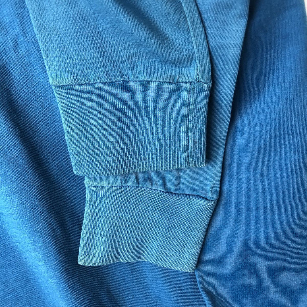 70s-80'S JC Penney TOWNCRAFT Plain Pocket Long-Sleeve T-Shirt, Men's Size M (Equivalent), Vintage unclear blue type Vintage Second Hand