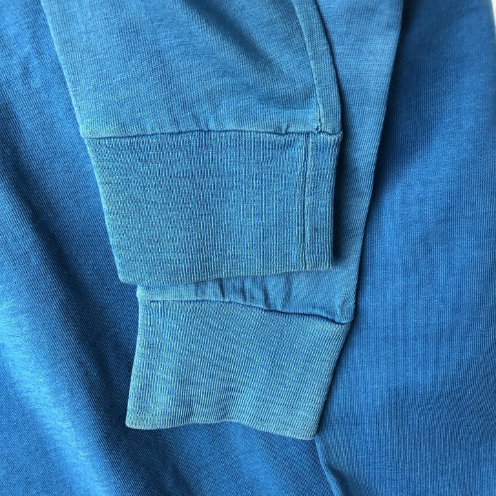 70s-80'S JC Penney TOWNCRAFT Plain Pocket Long-Sleeve T-Shirt, Men's Size M (Equivalent), Vintage unclear blue type Vintage Second Hand