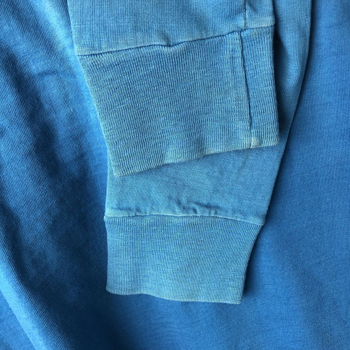 70s-80'S JC Penney TOWNCRAFT Plain Pocket Long-Sleeve T-Shirt, Men's Size M (Equivalent), Vintage unclear blue type Vintage Second Hand