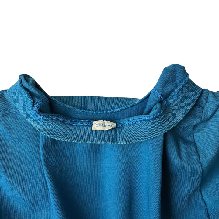 70s-80'S JC Penney TOWNCRAFT Plain Pocket Long-Sleeve T-Shirt, Men's Size M (Equivalent), Vintage unclear blue type Vintage Second Hand