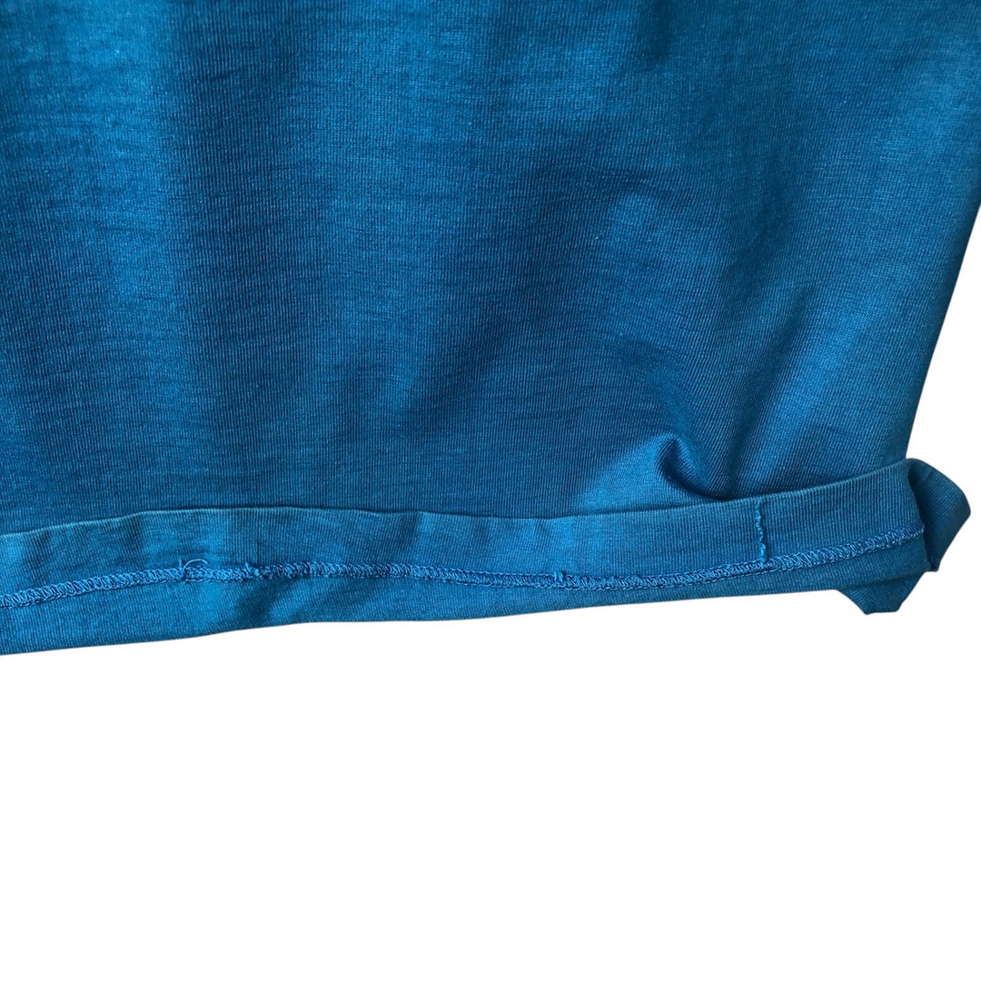 70s-80'S JC Penney TOWNCRAFT Plain Pocket Long-Sleeve T-Shirt, Men's Size M (Equivalent), Vintage unclear blue type Vintage Second Hand
