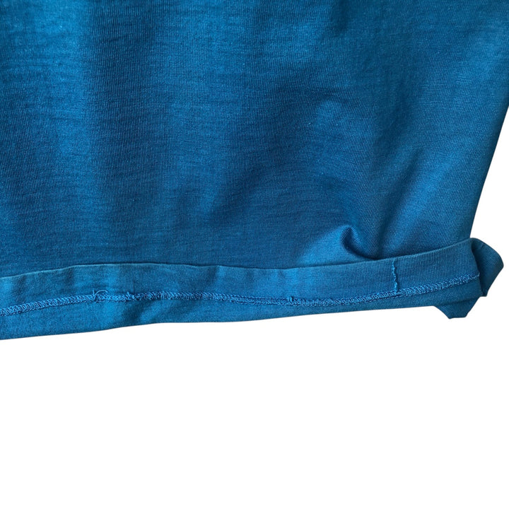 70s-80'S JC Penney TOWNCRAFT Plain Pocket Long-Sleeve T-Shirt, Men's Size M (Equivalent), Vintage unclear blue type Vintage Second Hand