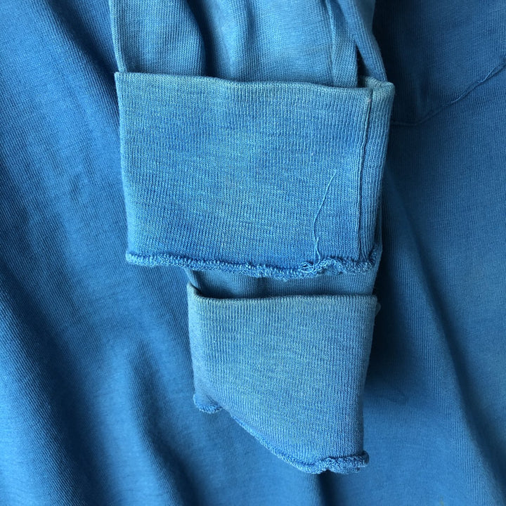 70s-80'S JC Penney TOWNCRAFT Plain Pocket Long-Sleeve T-Shirt, Men's Size M (Equivalent), Vintage unclear blue type Vintage Second Hand