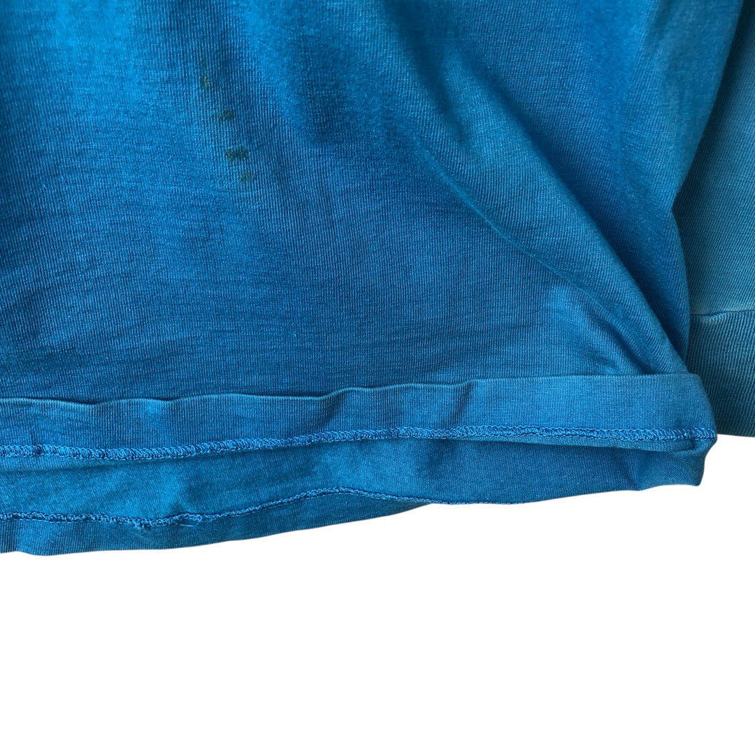 70s-80'S JC Penney TOWNCRAFT Plain Pocket Long-Sleeve T-Shirt, Men's Size M (Equivalent), Vintage unclear blue type Vintage Second Hand