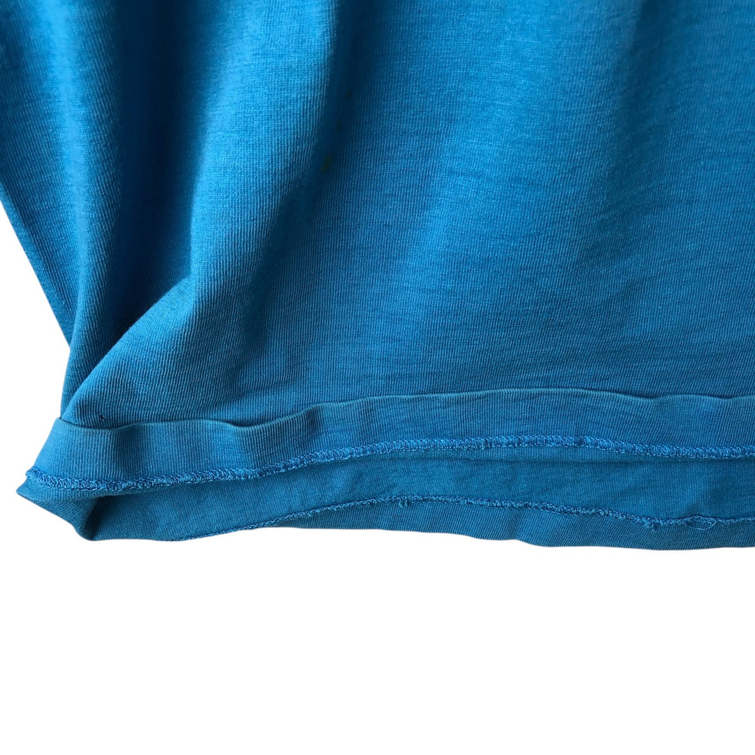 70s-80'S JC Penney TOWNCRAFT Plain Pocket Long-Sleeve T-Shirt, Men's Size M (Equivalent), Vintage unclear blue type Vintage Second Hand
