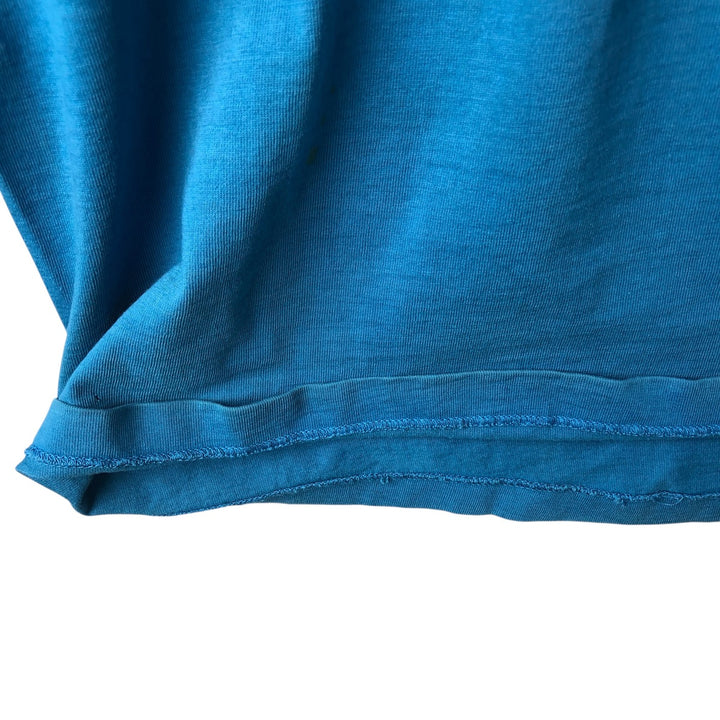 70s-80'S JC Penney TOWNCRAFT Plain Pocket Long-Sleeve T-Shirt, Men's Size M (Equivalent), Vintage unclear blue type Vintage Second Hand