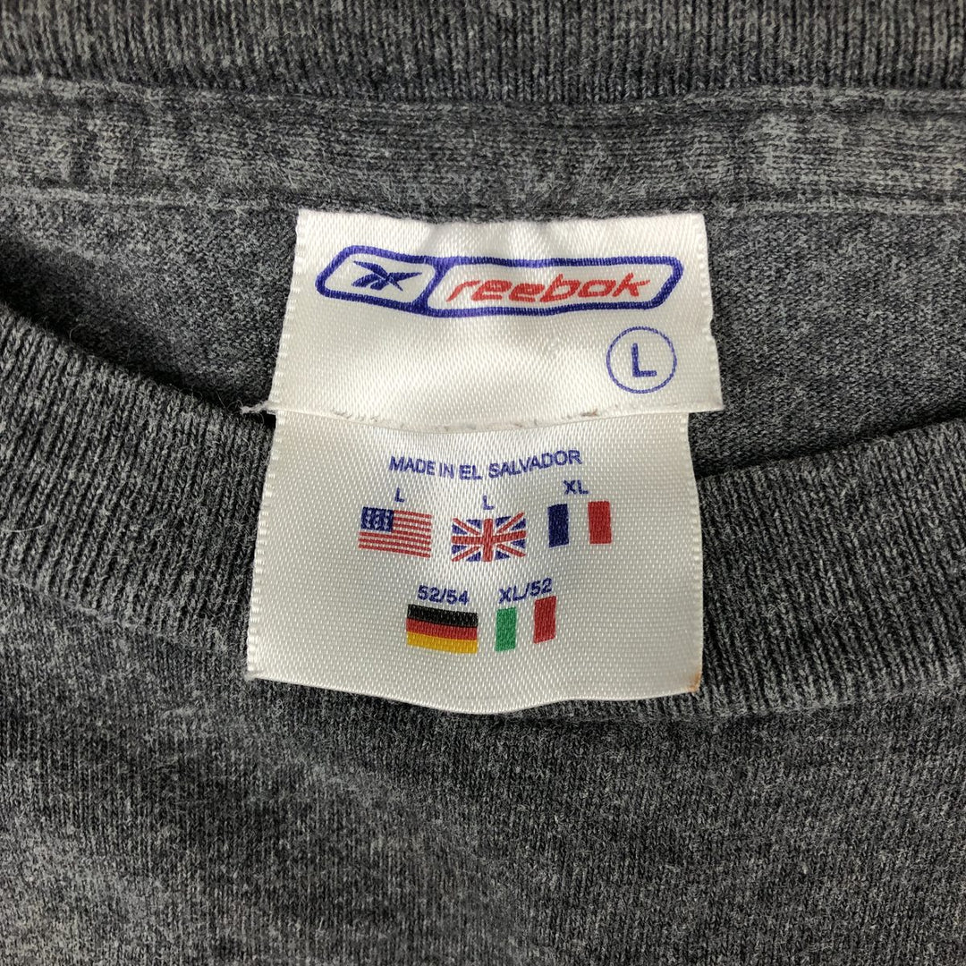 2000'S Reebok Long-Sleeve T-Shirt (Men's Size L) cotton gray type Vintage Second Hand