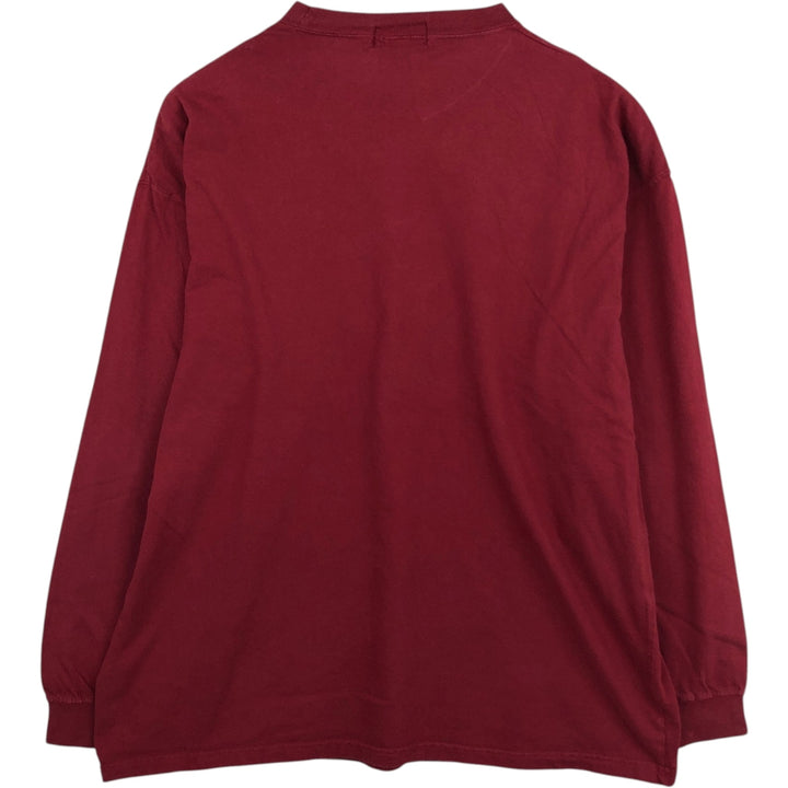 90'S Eddie Bauer Long-Sleeve T-Shirt, Made in USA, Men's Size L (Equivalent), Vintage cotton red type Vintage Second Hand