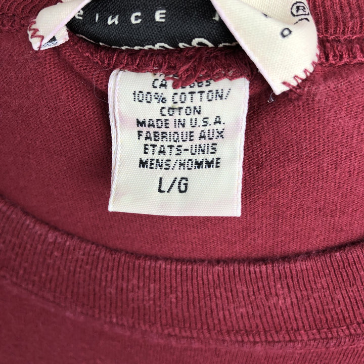 90'S Eddie Bauer Long-Sleeve T-Shirt, Made in USA, Men's Size L (Equivalent), Vintage cotton red type Vintage Second Hand