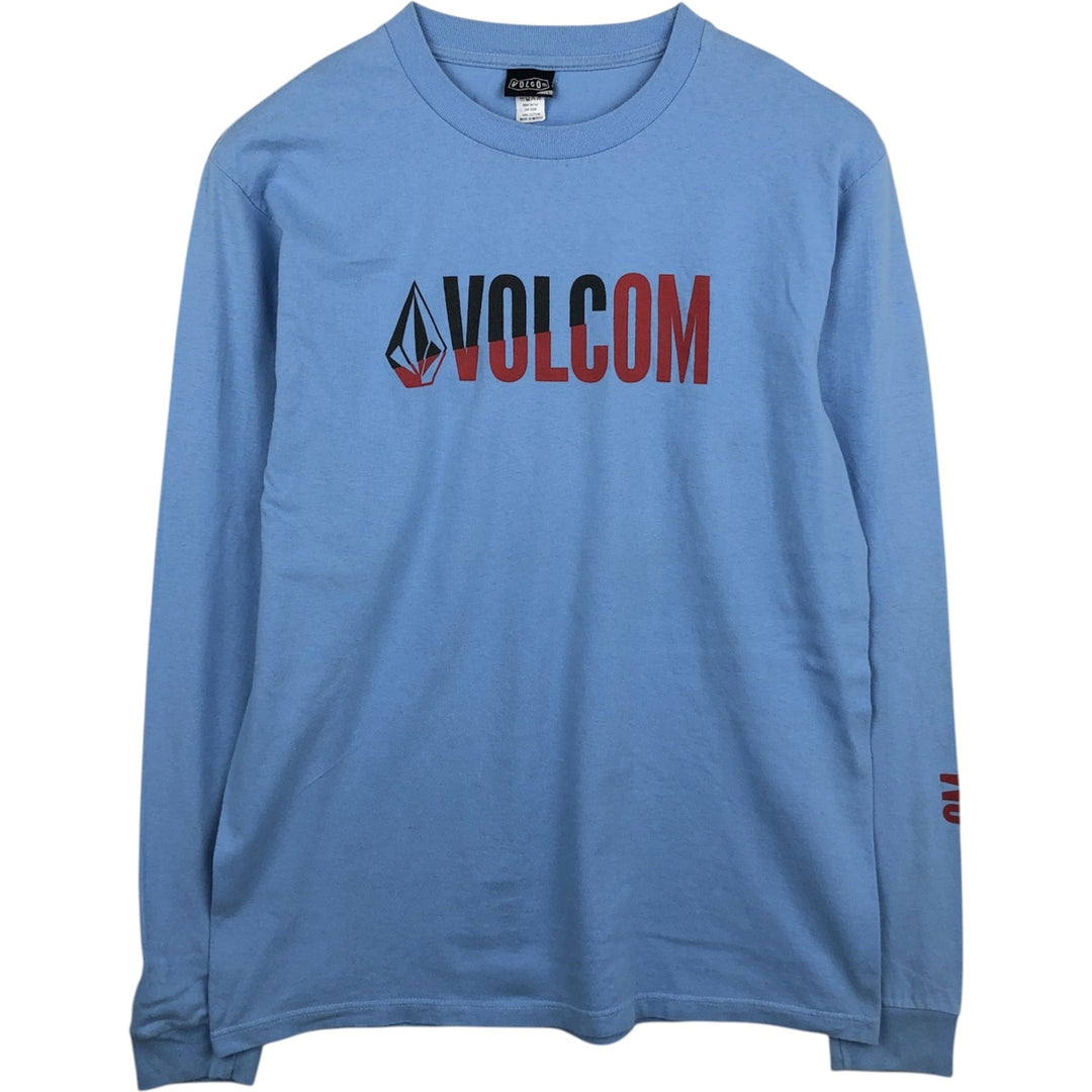 Volcom Long-Sleeve T-Shirt (Men's Size L) cotton Blue type light blue Vintage Second Hand