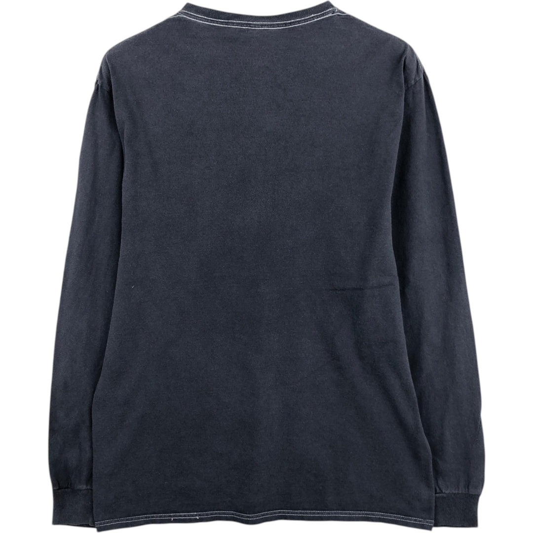 THE BEATLES Long Sleeve T-Shirt, Men's Size M cotton navy blue type Vintage Second Hand