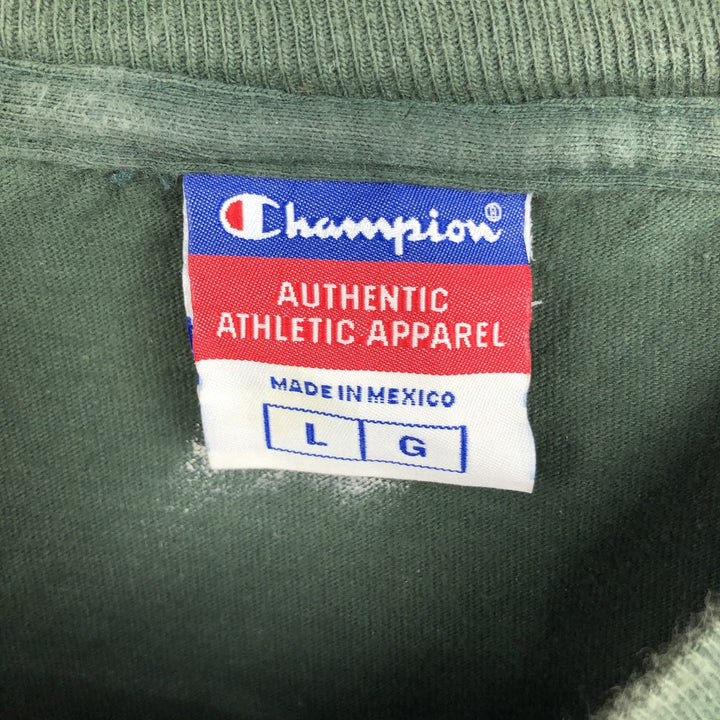 Champion Authentic Athletic Apparel Notre Dame University College Long-Sleeve T-Shirt (Men's Size L) - 2000s cotton Green type dark green Vintage Second Hand