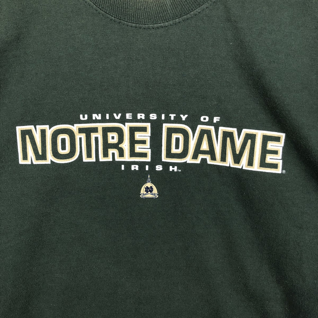 Champion Authentic Athletic Apparel Notre Dame University College Long-Sleeve T-Shirt (Men's Size L) - 2000s cotton Green type dark green Vintage Second Hand
