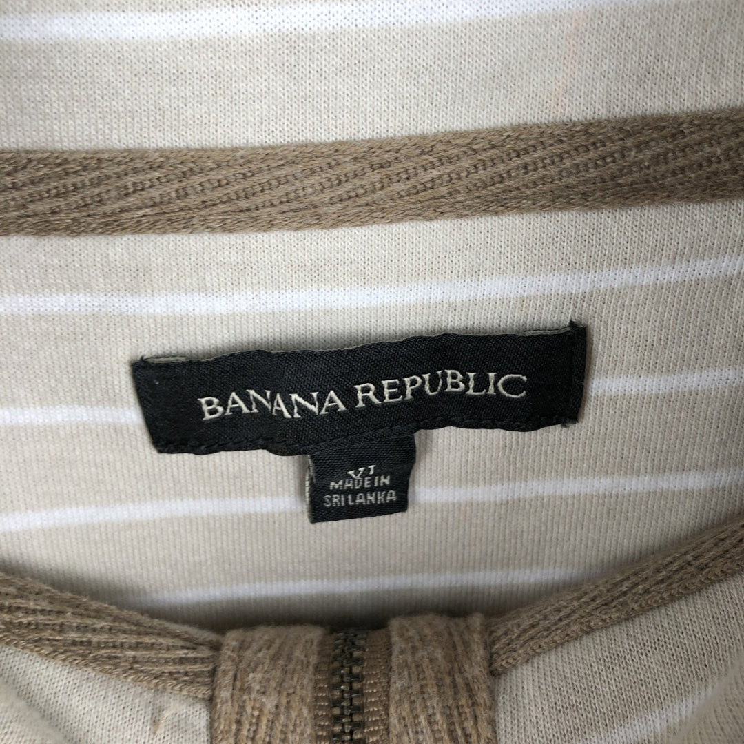 Banana Republic Half-Zip Long-Sleeve T-Shirt (Men's Size XL) cotton Beige type Vintage Second Hand