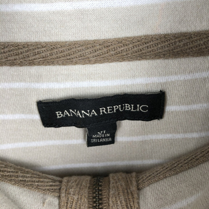 Banana Republic Half-Zip Long-Sleeve T-Shirt (Men's Size XL) cotton Beige type Vintage Second Hand