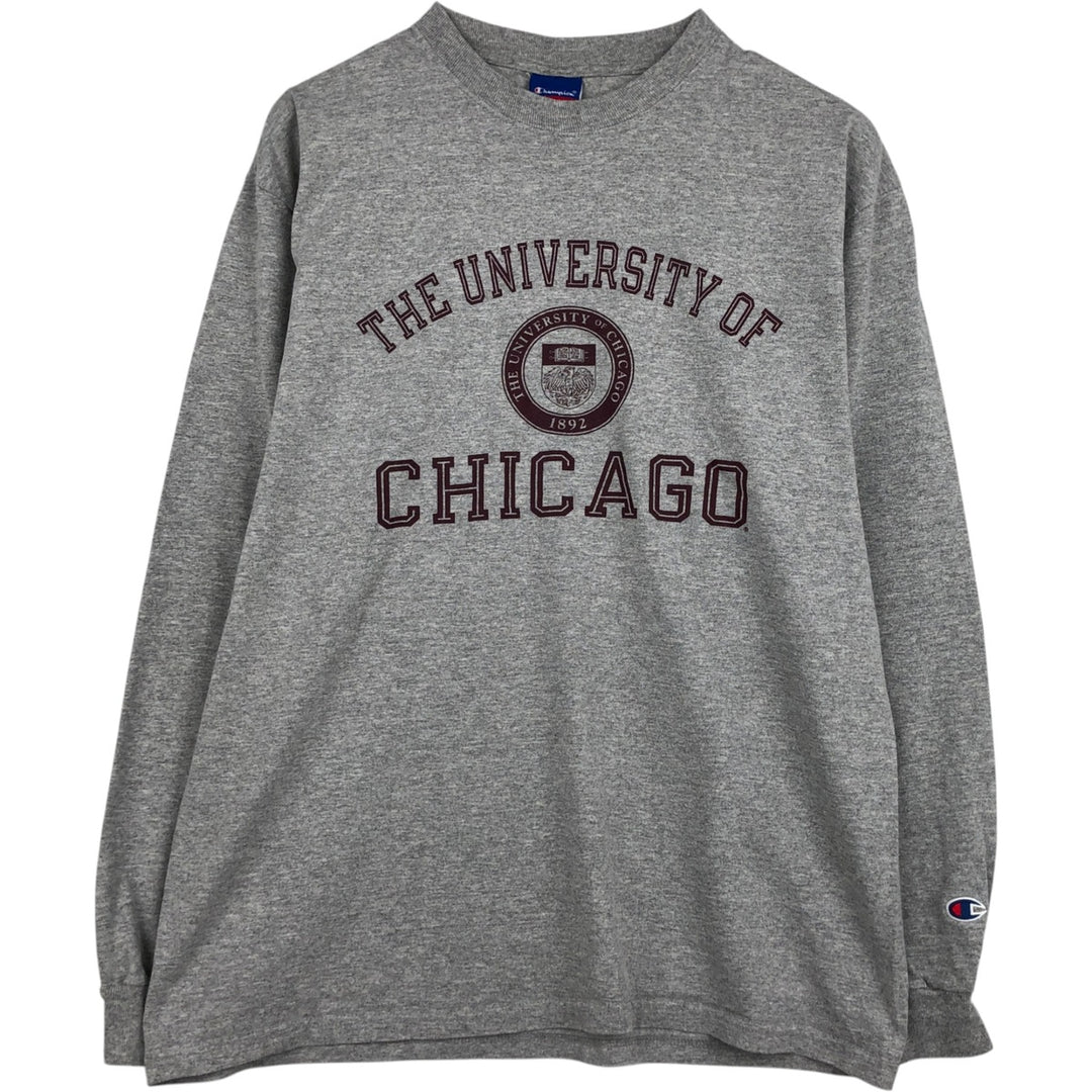 2000'S Champion Authentic Athletic Apparel College Long-Sleeve T-Shirt (Men's Size L) cotton black type Vintage Second Hand