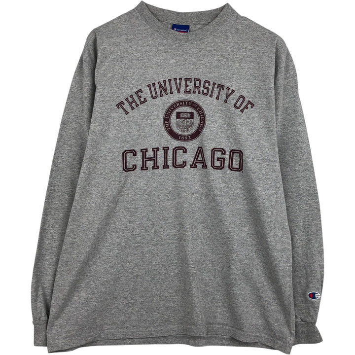 2000'S Champion Authentic Athletic Apparel College Long-Sleeve T-Shirt (Men's Size L) cotton black type Vintage Second Hand