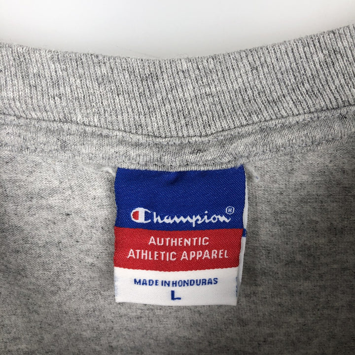 2000'S Champion Authentic Athletic Apparel College Long-Sleeve T-Shirt (Men's Size L) cotton black type Vintage Second Hand