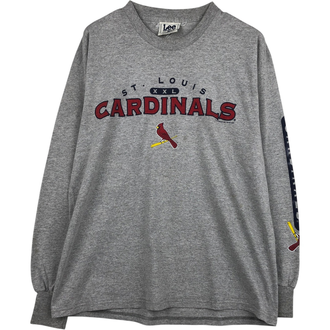 2000'S Lee MLB St. Louis Cardinals Long-Sleeve T-Shirt (Men's Size L) unclear gray type Vintage Second Hand