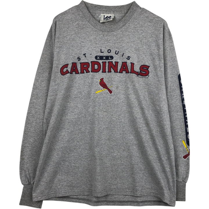 2000'S Lee MLB St. Louis Cardinals Long-Sleeve T-Shirt (Men's Size L) unclear gray type Vintage Second Hand