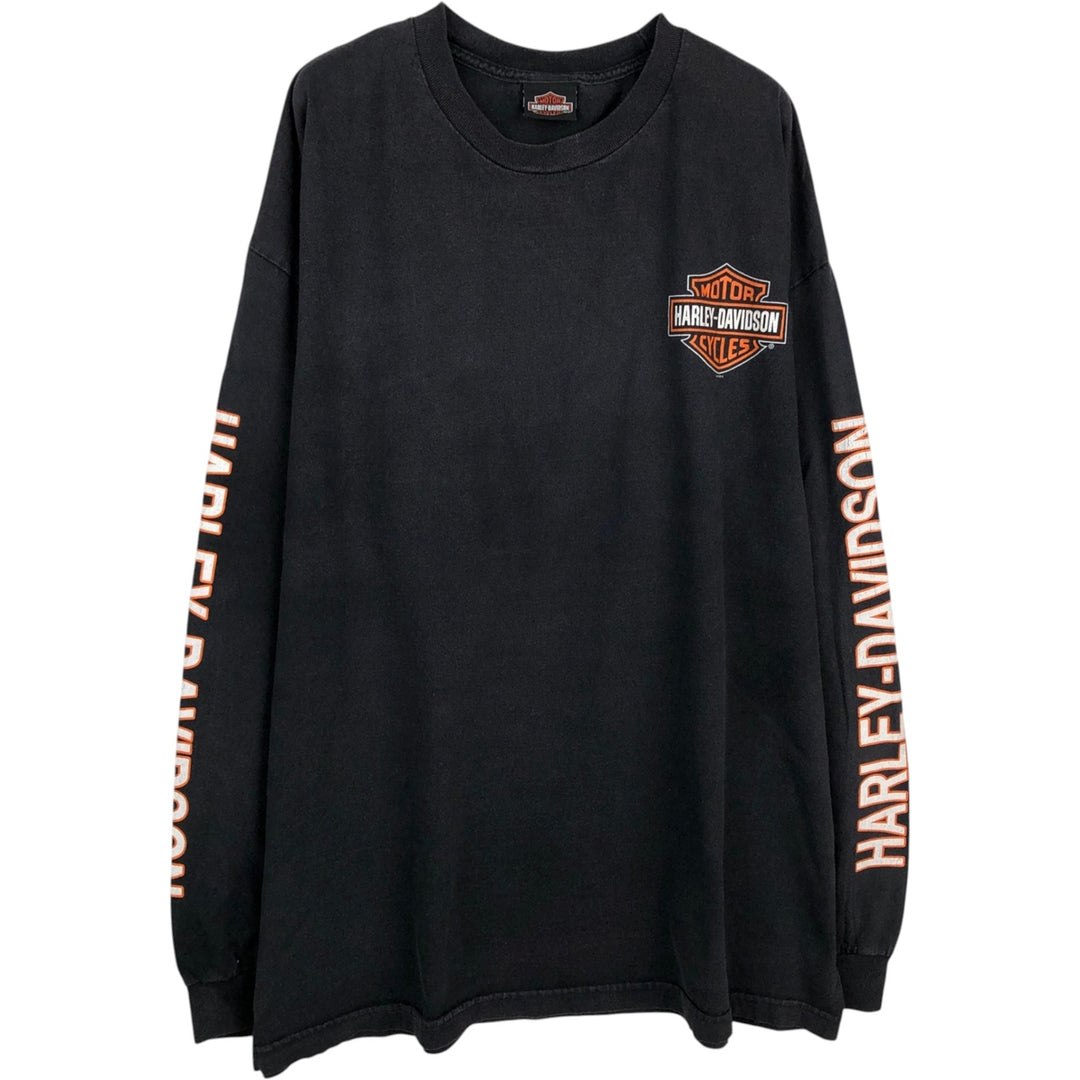 Harley-Davidson Long Sleeve T-Shirt, Men's XXL cotton black type Vintage Second Hand