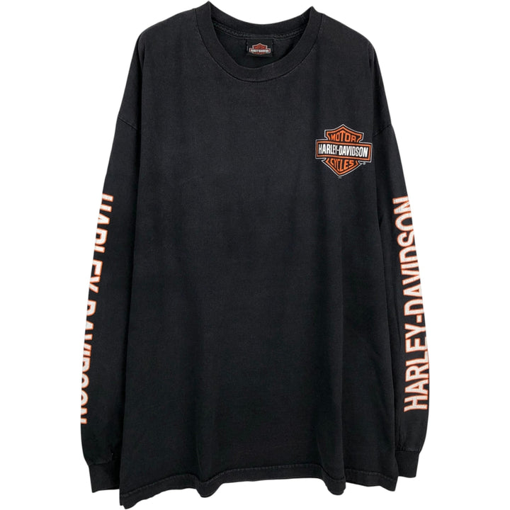 Harley-Davidson Long Sleeve T-Shirt, Men's XXL cotton black type Vintage Second Hand