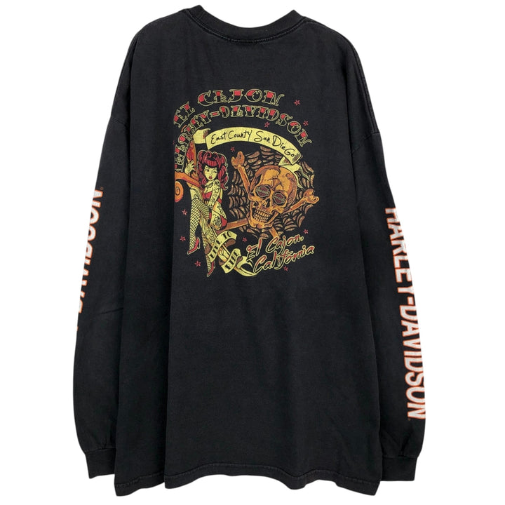 Harley-Davidson Long Sleeve T-Shirt, Men's XXL cotton black type Vintage Second Hand