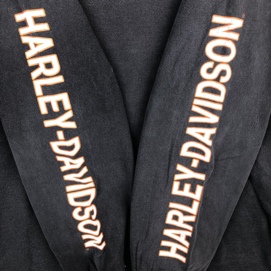 Harley-Davidson Long Sleeve T-Shirt, Men's XXL cotton black type Vintage Second Hand