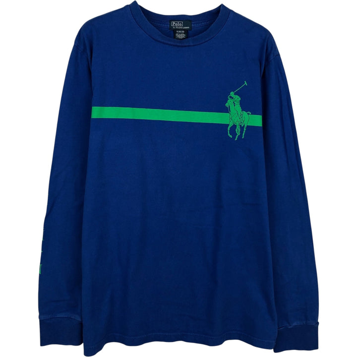 Ralph Lauren POLO by Ralph Lauren Big Pony Long-Sleeve T-Shirt (Men's XL equivalent) cotton blue type Vintage Second Hand
