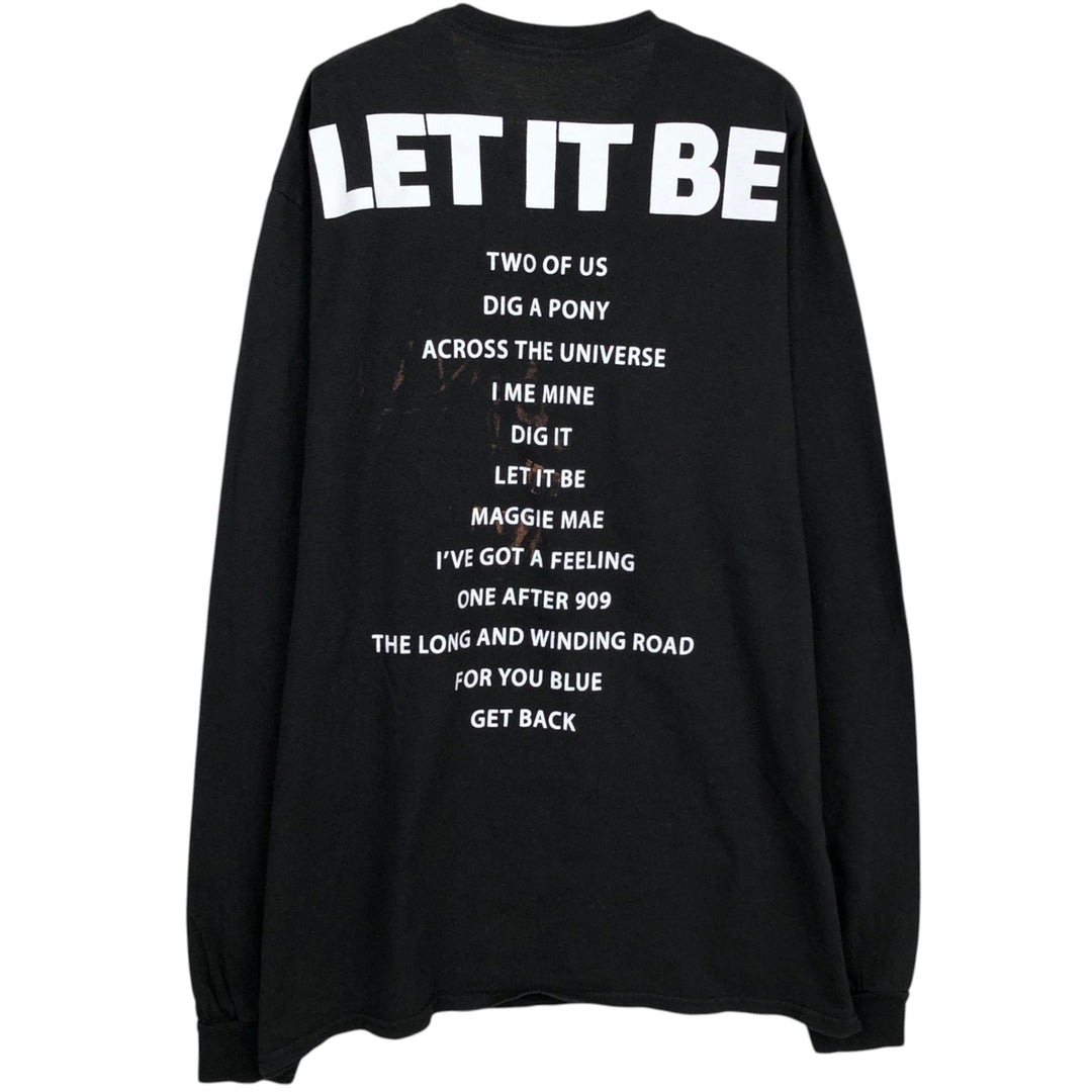THE BEATLES Long-Sleeve T-Shirt (Men's Size L) cotton black type Vintage Second Hand