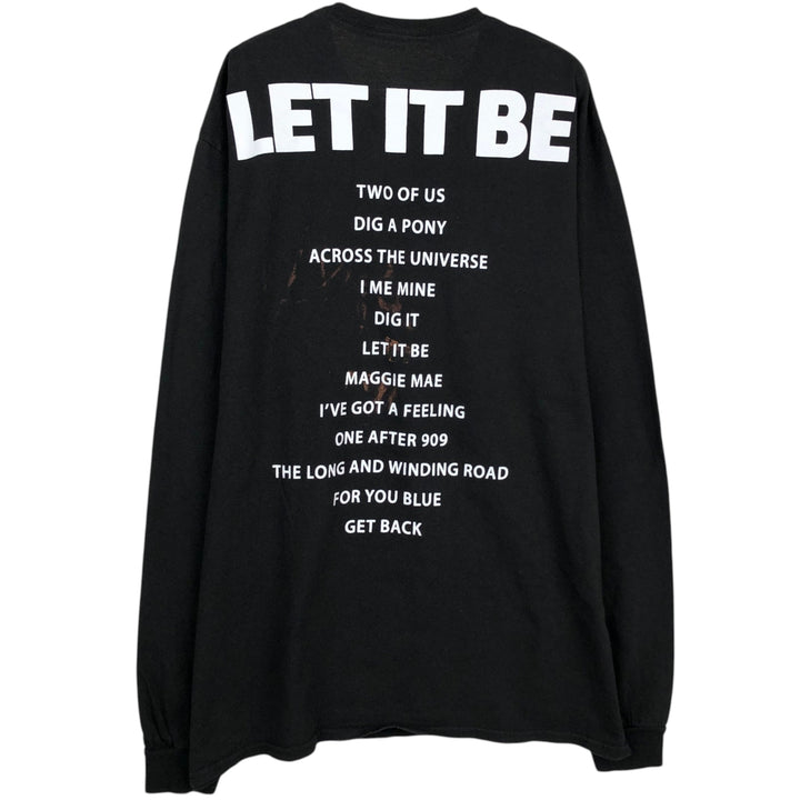 THE BEATLES Long-Sleeve T-Shirt (Men's Size L) cotton black type Vintage Second Hand