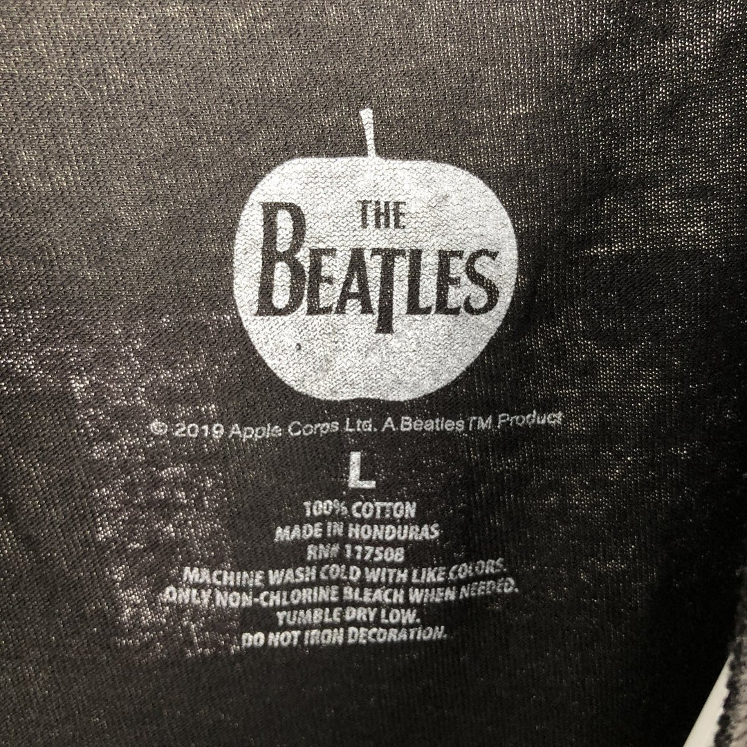 THE BEATLES Long-Sleeve T-Shirt (Men's Size L) cotton black type Vintage Second Hand