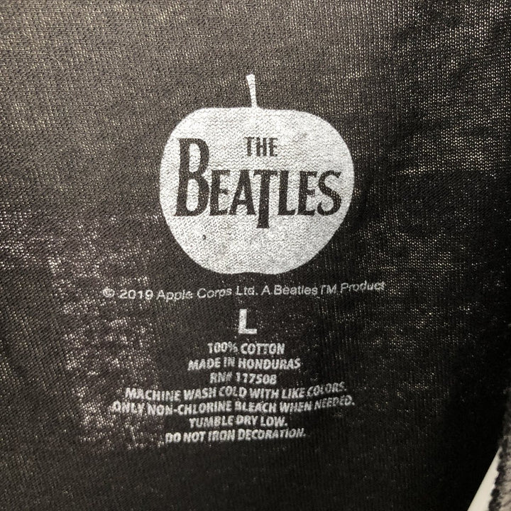 THE BEATLES Long-Sleeve T-Shirt (Men's Size L) cotton black type Vintage Second Hand