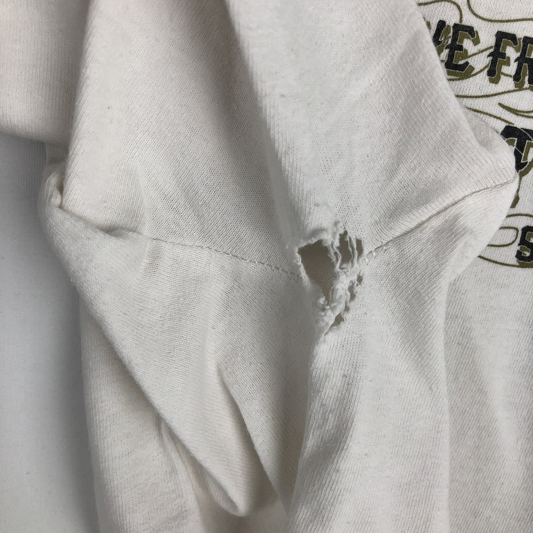 Harley-Davidson Fire Pattern Long T-Shirt, Men's XL Size cotton white type Vintage Second Hand