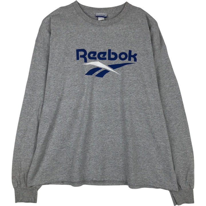 90s-00'S Reebok Long-Sleeve T-Shirt, Men's XXL equivalent, Vintage cotton gray type Vintage Second Hand