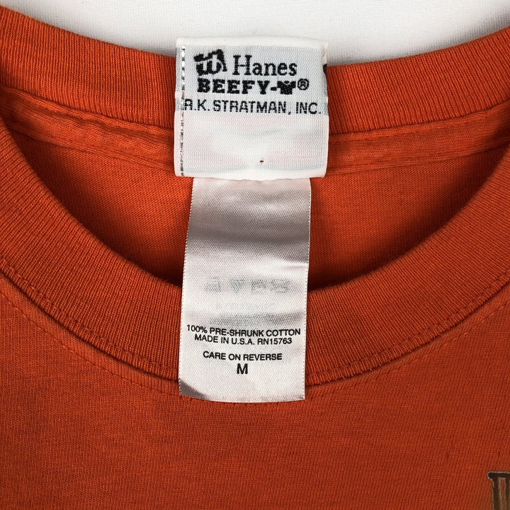 Harley-Davidson Motorcycle Long-Sleeve T-Shirt, Made in USA, Men's Size M (approx.) cotton orange type Vintage Second Hand