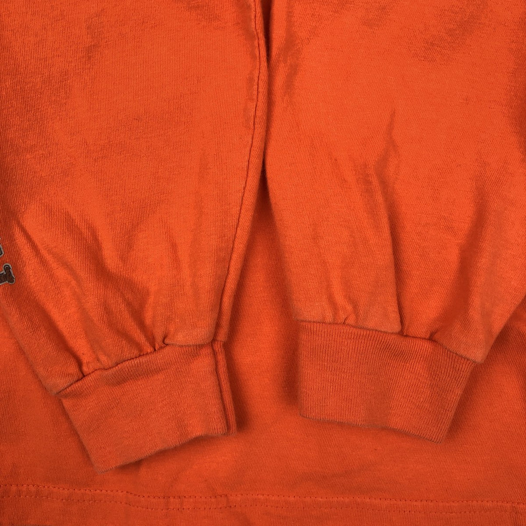 Harley-Davidson Motorcycle Long-Sleeve T-Shirt, Made in USA, Men's Size M (approx.) cotton orange type Vintage Second Hand