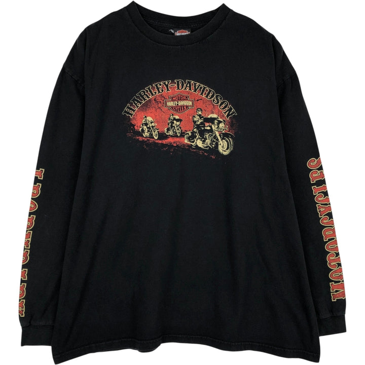 Harley-Davidson Pin-up Girl Motorcycle Long-Sleeve T-Shirt (Men's XXL equivalent) unclear black type Vintage Second Hand