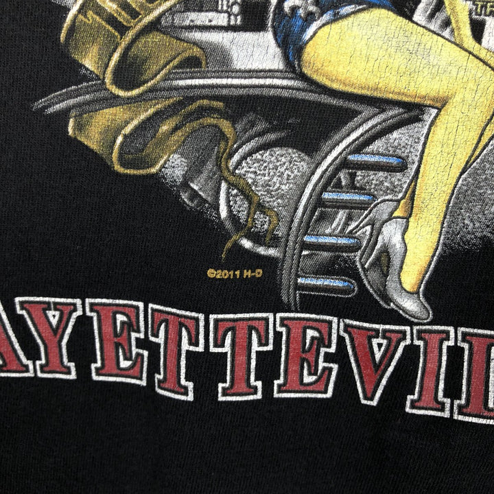 Harley-Davidson Pin-up Girl Motorcycle Long-Sleeve T-Shirt (Men's XXL equivalent) unclear black type Vintage Second Hand