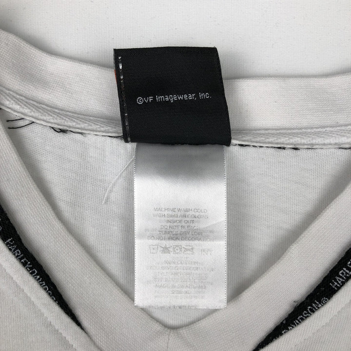 2000'S Harley-Davidson Motorcycle V-Neck Long-Sleeve T-Shirt (Men's XL equivalent) cotton white type Vintage Second Hand