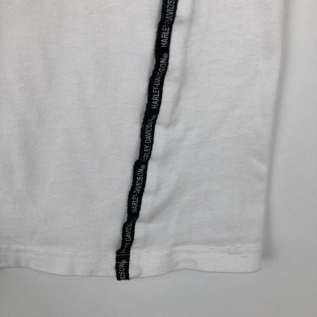 2000'S Harley-Davidson Motorcycle V-Neck Long-Sleeve T-Shirt (Men's XL equivalent) cotton white type Vintage Second Hand