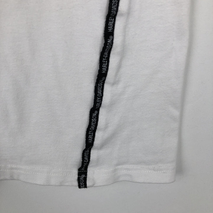 2000'S Harley-Davidson Motorcycle V-Neck Long-Sleeve T-Shirt (Men's XL equivalent) cotton white type Vintage Second Hand