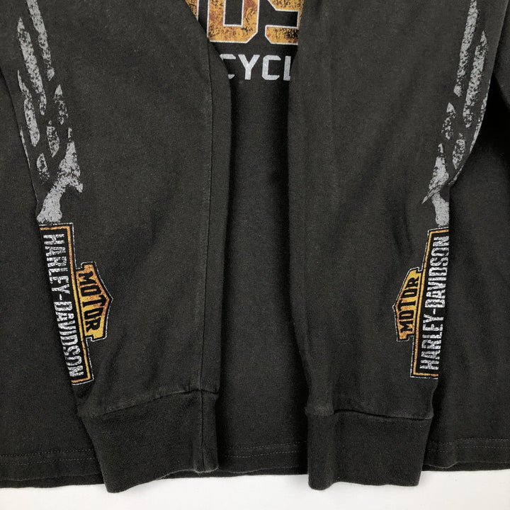 Harley-Davidson Skull Pattern Long T-shirt, Men's L size cotton Charcoal Vintage Second Hand